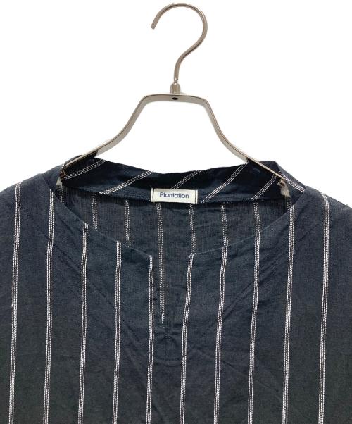 plantation（プランテーション）plantation (プランテーション) ヘンプストライプワンピース ネイビー サイズ:2の古着・服飾アイテム