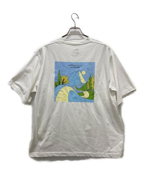 maison kitsune（メゾンキツネ）MAISON KITSUNE (メゾンキツネ) and wander (アンドワンダー) DRY Cotton T-shirt ホワイト サイズ:4の古着・服飾アイテム
