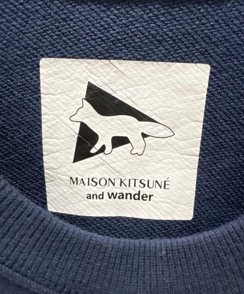 maison kitsune（メゾンキツネ）maison kitsune (メゾンキツネ) and wander (アンドワンダー) DRY COTTON SWEATSHIRT ネイビー サイズ:3の古着・服飾アイテム