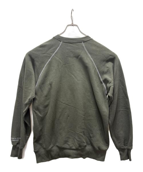 maison kitsune（メゾンキツネ）maison kitsune (メゾンキツネ) and wander (アンドワンダー) DRY COTTON SWEATSHIRT オリーブ サイズ:3の古着・服飾アイテム