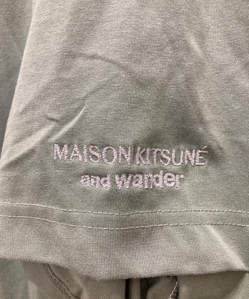 maison kitsune（メゾンキツネ）MAISON KITSUNE (メゾンキツネ) and wander (アンドワンダー) DRY Cotton T-shirt グリーン サイズ:4の古着・服飾アイテム