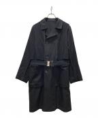 LANVIN en Bleuランバンオンブルー）の古着「シャドーレオパード柄リバーシブルトレンチコート」｜ブラック
