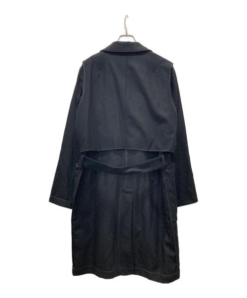 LANVIN en Bleu（ランバンオンブルー）LANVIN en Bleu (ランバンオンブルー) シャドーレオパード柄リバーシブルトレンチコート ブラック サイズ:50の古着・服飾アイテム