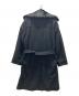LANVIN en Bleu (ランバンオンブルー) ラビットファー付  ウールロングコート ブラック サイズ:50：18000円
