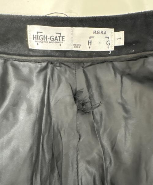 HIGH-GATE（ハイゲート）HIGH-GATE (ハイゲート) ベロアパンツ ブラック サイズ:Sの古着・服飾アイテム