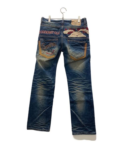 LOLITA JEANS（ロリータジーンズ）LOLITA JEANS (ロリータジーンズ) 刺繍ローライズデニムパンツ/Y2K ブルー サイズ:Sの古着・服飾アイテム