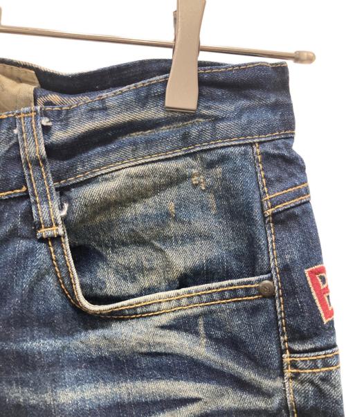 LOLITA JEANS（ロリータジーンズ）LOLITA JEANS (ロリータジーンズ) 刺繍ローライズデニムパンツ/Y2K ブルー サイズ:Sの古着・服飾アイテム