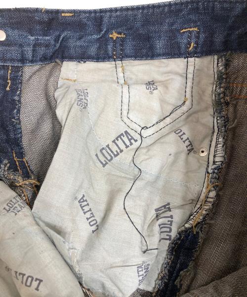 LOLITA JEANS（ロリータジーンズ）LOLITA JEANS (ロリータジーンズ) 奈良美智コラボ 刺繍デニムパンツ/Y2K ブルー サイズ:Sの古着・服飾アイテム