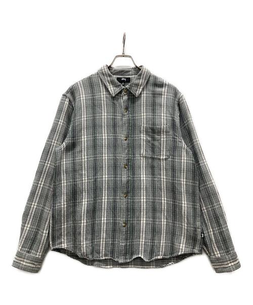 stussy（ステューシー）stussy (ステューシー) Beach Plaid Shirt グレー サイズ:Mの古着・服飾アイテム