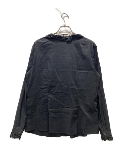 BURBERRY LONDON（バーバリーロンドン）BURBERRY LONDON (バーバリーロンドン) 長袖フリルブラウス ブラック サイズ:44の古着・服飾アイテム