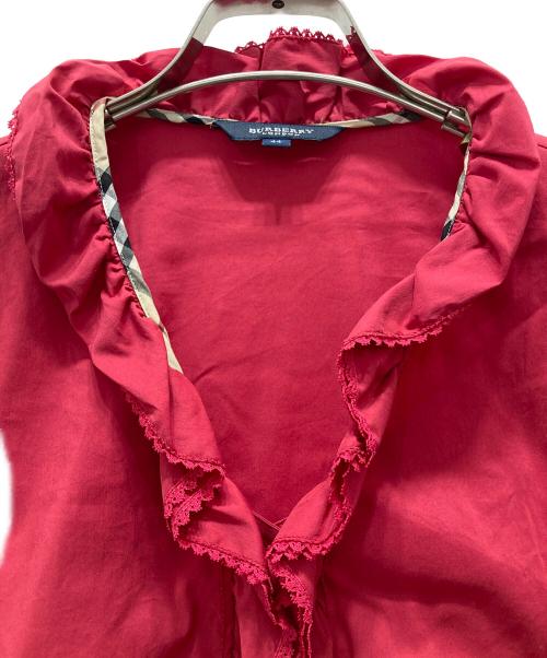 BURBERRY LONDON（バーバリーロンドン）BURBERRY LONDON (バーバリーロンドン) 長袖フリルブラウス レッド サイズ:44の古着・服飾アイテム