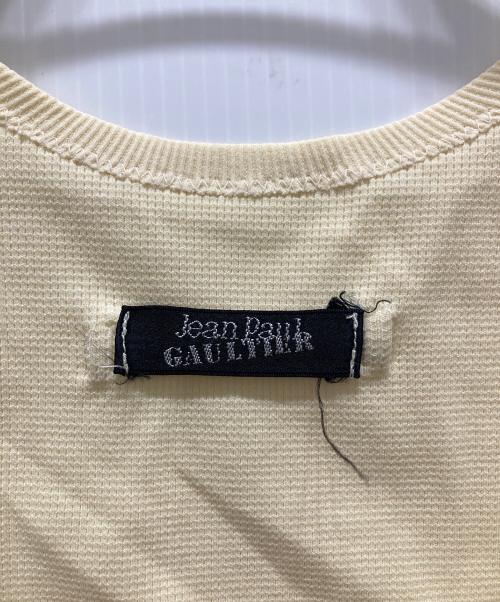 Jean Paul GAULTIER（ジャンポールゴルチェ）Jean Paul GAULTIER (ジャンポールゴルチェ) レース切替ノースリーブブラウス/Y2K イエロー サイズ:9の古着・服飾アイテム