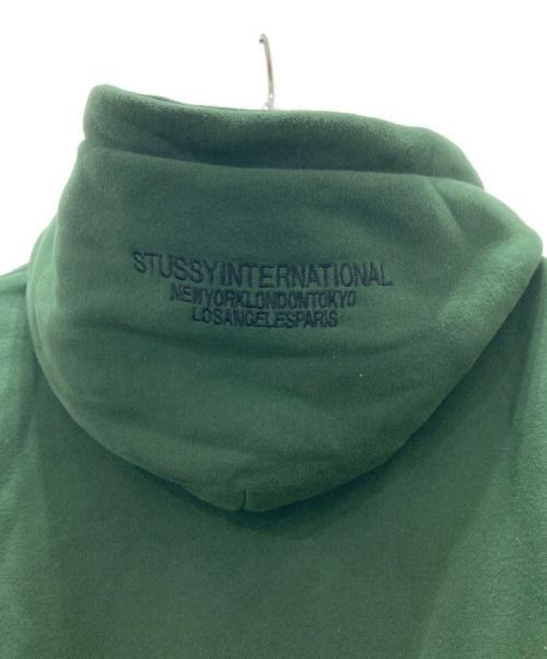 stussy（ステューシー）stussy (ステューシー) 刺繍ロゴプルオーバーパーカー グリーン サイズ:XLの古着・服飾アイテム