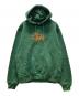 stussy（ステューシー）の古着「刺繍ロゴプルオーバーパーカー」｜グリーン