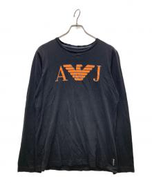 ARMANI JEANS（アルマーニジーンズ）の古着「プリントカットソー」｜ブラック