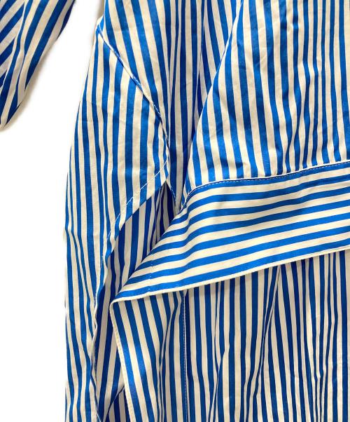 PLAN C（プランシー）Plan C (プランシー) 半袖ストライプワンピース スカイブルー サイズ:Sの古着・服飾アイテム