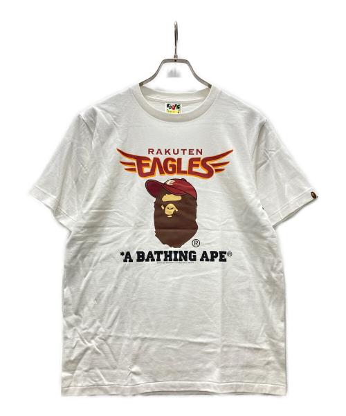 A BATHING APE（アベイシングエイプ）A BATHING APE (アベイシングエイプ) 東北楽天ゴールデンイーグルス (トウホクラクテンゴールデンイーグルス) プリントTシャツ ホワイト サイズ:Mの古着・服飾アイテム