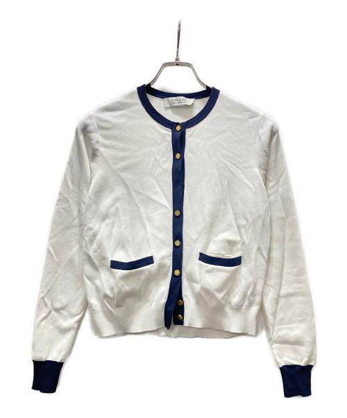 Loulou Willoughby（ルルウィルビー）Loulou Willoughby (ルルウィルビー) バイカラーカーディガン ホワイト サイズ:2の古着・服飾アイテム