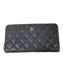 CHANEL（シャネル）の古着「マトラッセ ロングジップウォレット」｜ブラック
