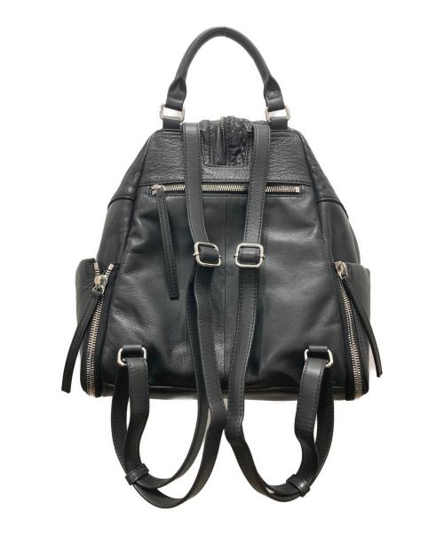 DIESEL（ディーゼル）DIESEL (ディーゼル) レザーライダースリュック ブラックの古着・服飾アイテム