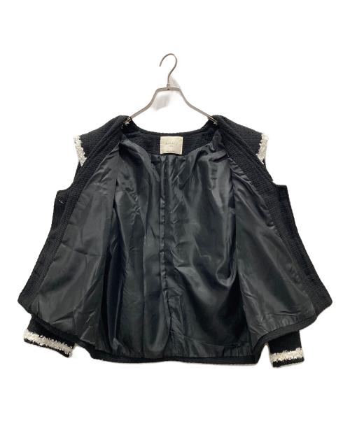 AMAIL（アマイル）AMAIL (アマイル) セーラーカラーツイードジャケット ブラック サイズ:Fの古着・服飾アイテム