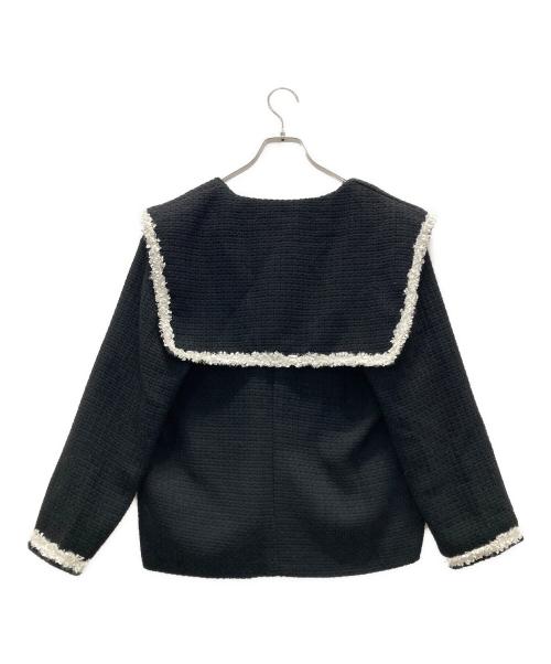 AMAIL（アマイル）AMAIL (アマイル) セーラーカラーツイードジャケット ブラック サイズ:Fの古着・服飾アイテム