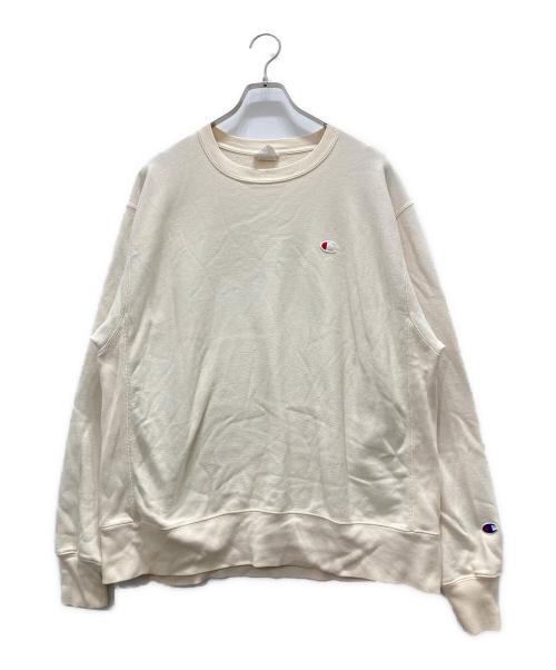 Champion REVERSE WEAVE（チャンピオン リバース ウィーブ）Champion REVERSE WEAVE (チャンピオン リバース ウィーブ) 単色タグ復刻クルーネックスウェット ベージュ サイズ:Lの古着・服飾アイテム
