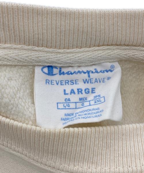 Champion REVERSE WEAVE（チャンピオン リバース ウィーブ）Champion REVERSE WEAVE (チャンピオン リバース ウィーブ) 単色タグ復刻クルーネックスウェット ベージュ サイズ:Lの古着・服飾アイテム