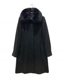 23区（ニジュウサンク）の古着「フォックスファーカシミヤコート」｜ブラック