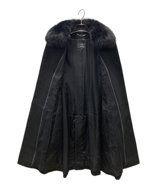 23区（ニジュウサンク）23区 (ニジュウサンク) フォックスファーカシミヤコート ブラック サイズ:38の古着・服飾アイテム