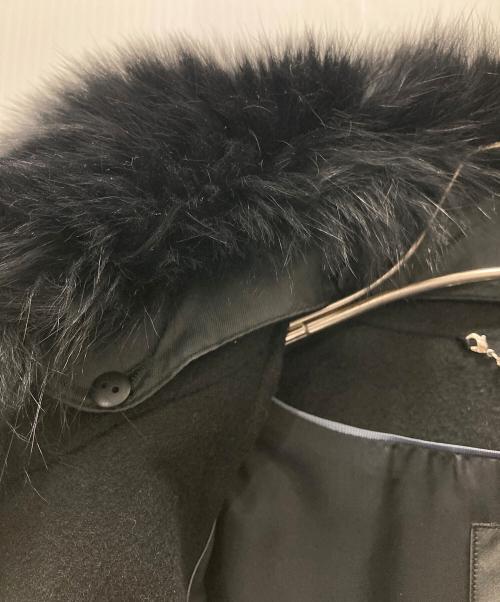 23区（ニジュウサンク）23区 (ニジュウサンク) フォックスファーカシミヤコート ブラック サイズ:38の古着・服飾アイテム