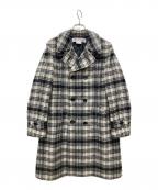 COMME des GARCONS COMME des GARCONSコムデギャルソン コムデギャルソン）の古着「ウール混紡チェックダブルコート」｜ホワイト