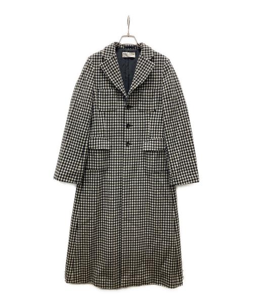 ROBE DE CHAMBRE COMME DES GARCONS（ローブドシャンブル コムデギャルソン）ROBE DE CHAMBRE COMME DES GARCONS (ローブドシャンブル コムデギャルソン) 98AWタータンチェックチェスターコート ホワイト サイズ:表記無しの古着・服飾アイテム