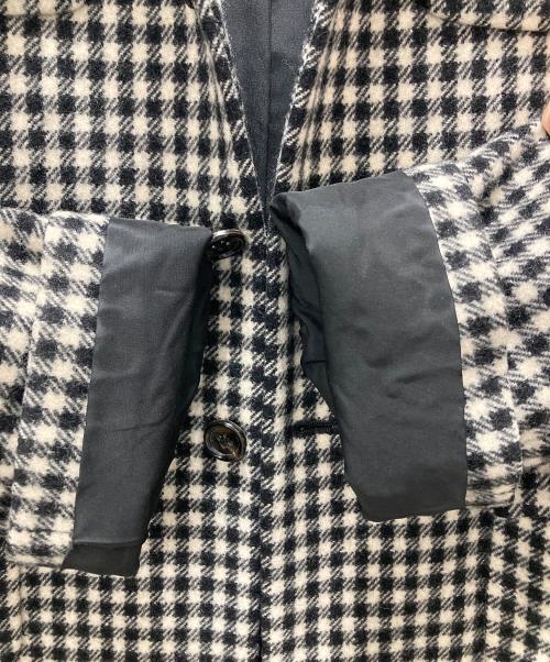 ROBE DE CHAMBRE COMME DES GARCONS（ローブドシャンブル コムデギャルソン）ROBE DE CHAMBRE COMME DES GARCONS (ローブドシャンブル コムデギャルソン) 98AWタータンチェックチェスターコート ホワイト サイズ:表記無しの古着・服飾アイテム