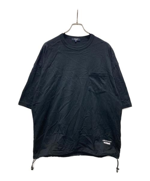 COMME des GARCONS HOMME（コムデギャルソン オム）COMME des GARCONS HOMME (コムデギャルソン オム) 綿天竺 製品プリント S/S ポケットTシャツ ブラック サイズ:Lの古着・服飾アイテム