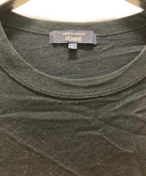 COMME des GARCONS HOMME（コムデギャルソン オム）COMME des GARCONS HOMME (コムデギャルソン オム) 綿天竺 製品プリント S/S ポケットTシャツ ブラック サイズ:Lの古着・服飾アイテム