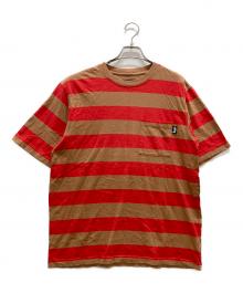 stussy（ステューシー）の古着「ボーダーポケットTシャツ/Classic Stripe Crew Neck T-Shirt」｜レッド×ブラウン