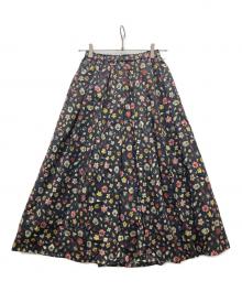 Vent d'ouest par Le minor×LIBERTY（ヴァンドゥエストパールミノア×リバティ）の古着「フラワープリント ロングスカート」｜ブラック