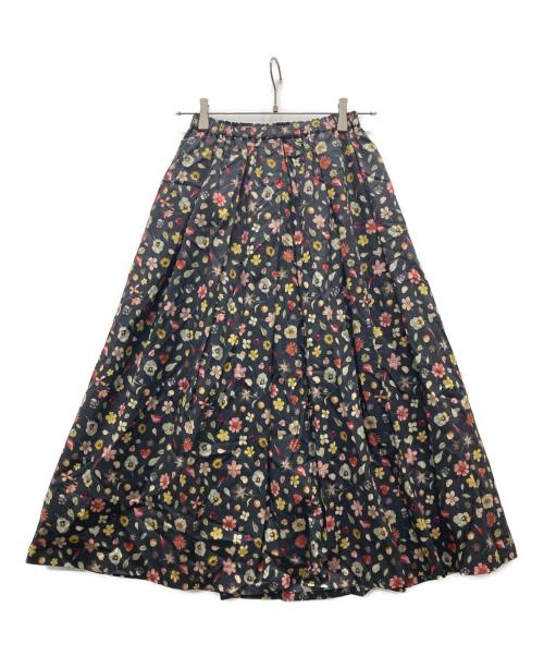 Vent d'ouest par Le minor（ヴァンドゥエストパールミノア）Vent d'ouest par Le minor (ヴァンドゥエストパールミノア) LIBERTY (リバティ) フラワープリント ロングスカート ブラック サイズ:38の古着・服飾アイテム