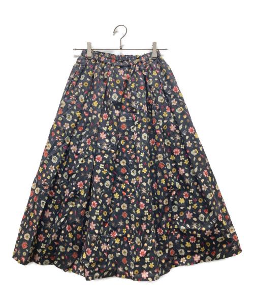 Vent d'ouest par Le minor（ヴァンドゥエストパールミノア）Vent d'ouest par Le minor (ヴァンドゥエストパールミノア) LIBERTY (リバティ) フラワープリント ロングスカート ブラック サイズ:38の古着・服飾アイテム