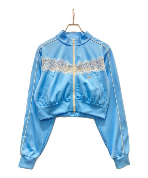 MAISON SPECIAL（メゾンスペシャル）MAISON SPECIAL (メゾンスペシャル) レースドッキングジャージートップス スカイブルー サイズ:Fの古着・服飾アイテム