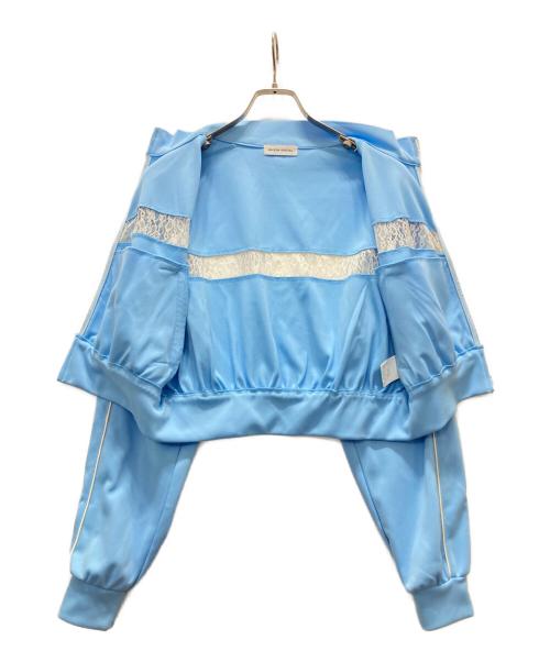 MAISON SPECIAL（メゾンスペシャル）MAISON SPECIAL (メゾンスペシャル) レースドッキングジャージートップス スカイブルー サイズ:Fの古着・服飾アイテム
