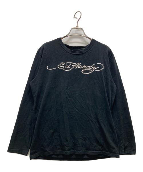 Ed Hardy（エド ハーディー）ED HARDY (エド ハーディー) 13 スカル ラインストーン ロングスリーブカットソー ブラック サイズ:Lの古着・服飾アイテム