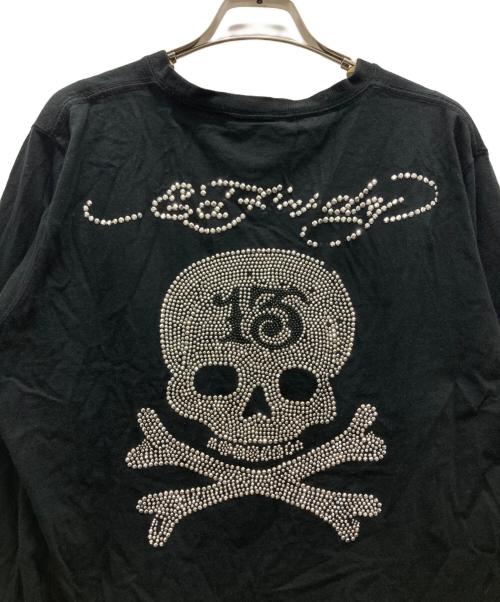Ed Hardy（エド ハーディー）ED HARDY (エド ハーディー) 13 スカル ラインストーン ロングスリーブカットソー ブラック サイズ:Lの古着・服飾アイテム