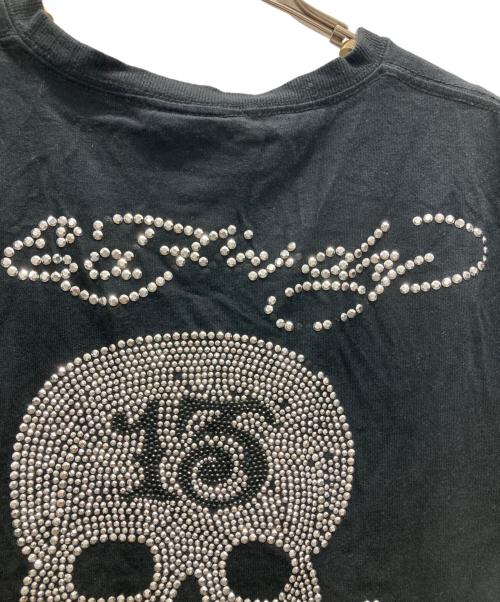 Ed Hardy（エド ハーディー）ED HARDY (エド ハーディー) 13 スカル ラインストーン ロングスリーブカットソー ブラック サイズ:Lの古着・服飾アイテム
