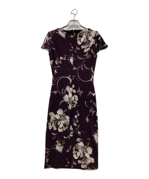LAUREN RALPH LAUREN（ローレン ラルフ ローレン）LAUREN RALPH LAUREN (ローレン ラルフ ローレン) 花柄ノースリーブワンピース ボルドー サイズ:XSの古着・服飾アイテム