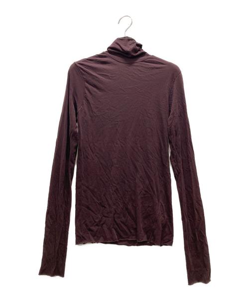 UNFIL（アンフィル）unfil (アンフィル) タートルネックカットソー / ツイストコットンシアージャージータートルネックTシャツ ブラウン サイズ:freeの古着・服飾アイテム