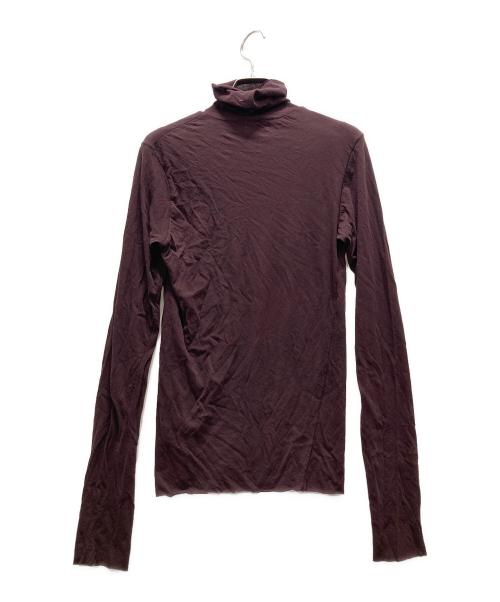 UNFIL（アンフィル）unfil (アンフィル) タートルネックカットソー / ツイストコットンシアージャージータートルネックTシャツ ブラウン サイズ:freeの古着・服飾アイテム
