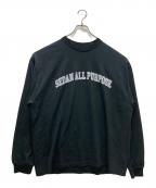 SEDAN ALL-PURPOSEセダンオールパーパス）の古着「ロングスリーブカットソー/Arch Logo L/S Tee」｜ブラック