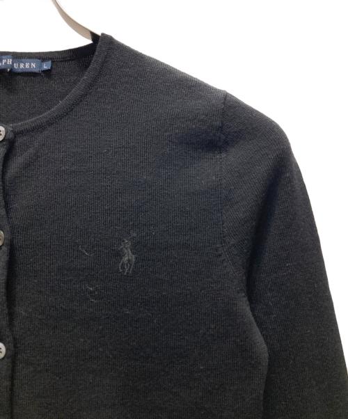 RALPH LAUREN（ラルフローレン）RALPH LAUREN (ラルフローレン) 丸首カーディガン ブラック サイズ:Lの古着・服飾アイテム